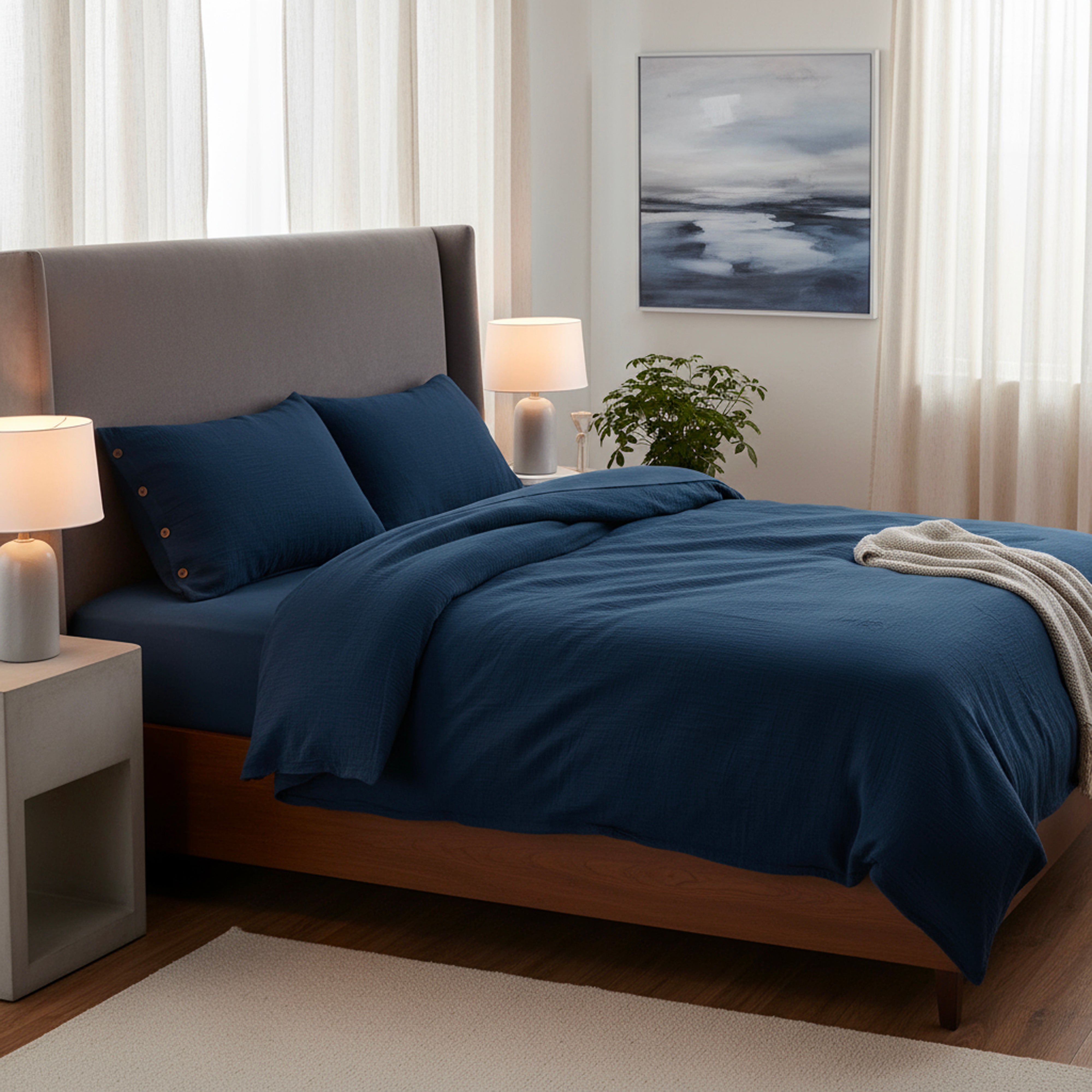 Nefaset Lacivert Nevresim Takımı