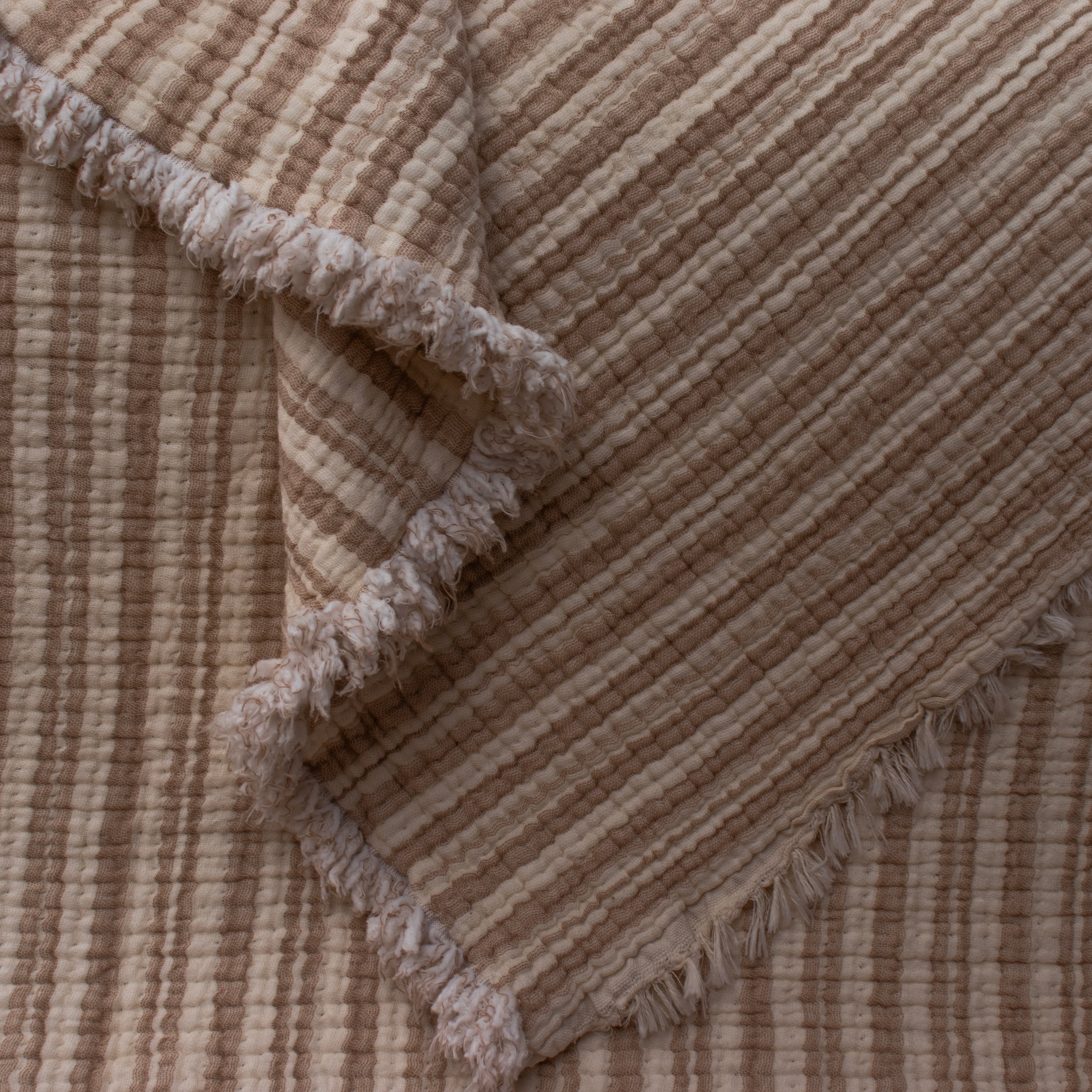 Colorelle Çizgili Müslin  Yatak Örtüsü